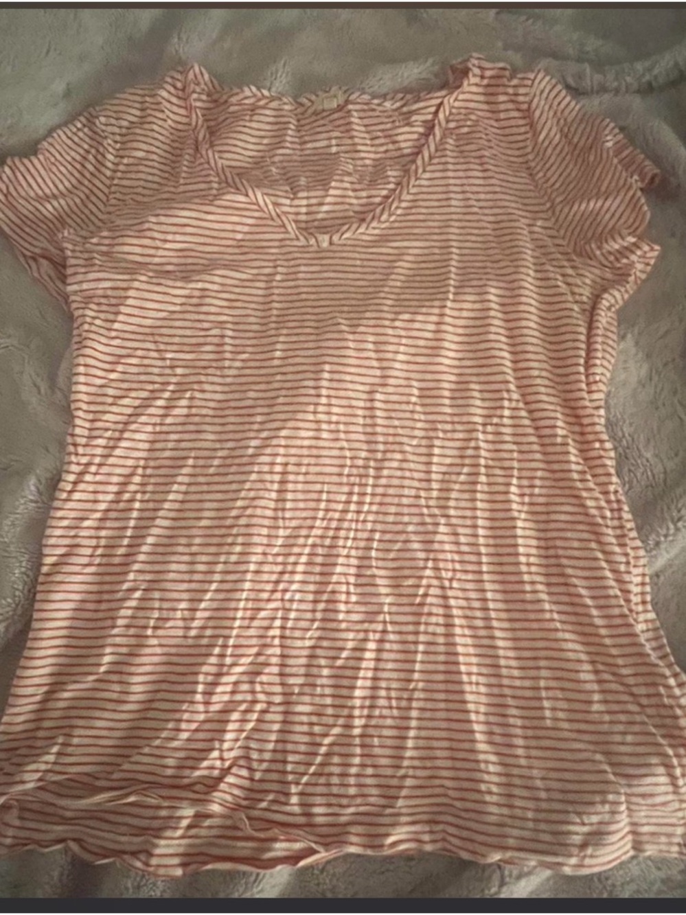 J. Crew Striped V-Neck Short Sleeve Tee M